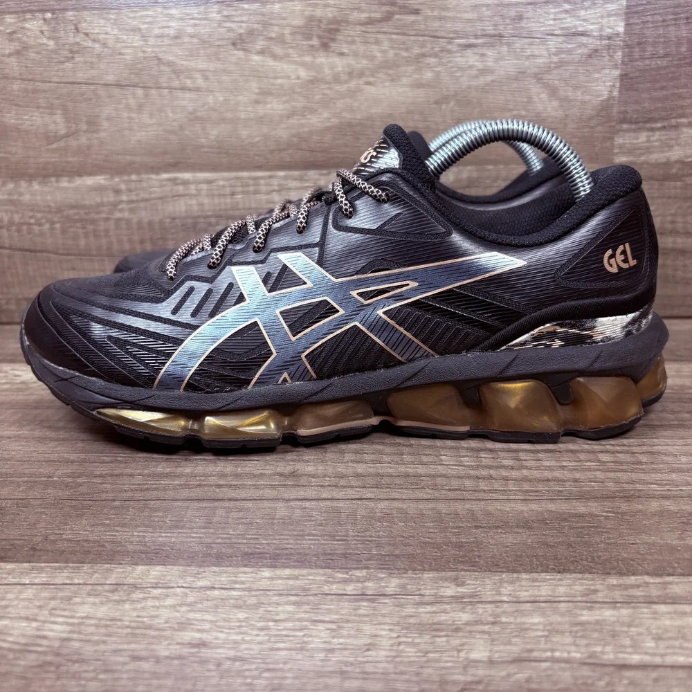 Asics Gel-Quantum 360 7 Black Gold Womens US Size 10.5 1202A339 Running Shoes